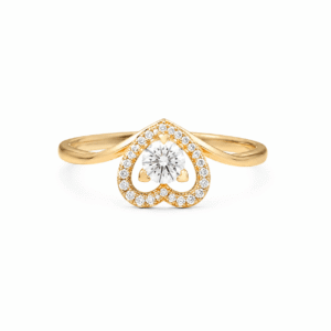 Adjustable Heart Halo Crystal Ring