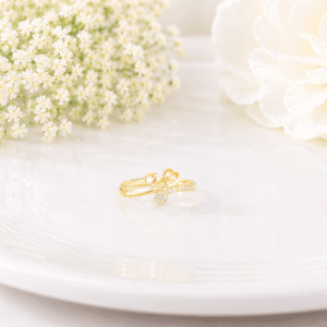 Adjustable Bow Crystal Ring