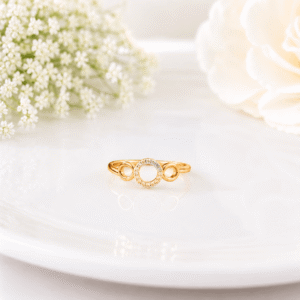 Adjustable Circular Halo Ring