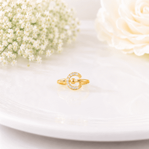 Adjustable Crystal C Shape Ring