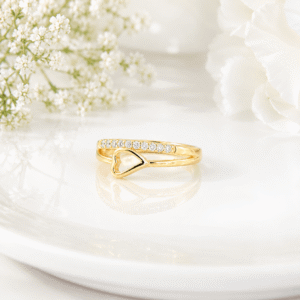 Adjustable Heart Line Ring