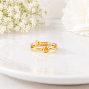 Adjustable Twin Heart Ring