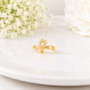 Adjustable Butterfly Floral Ring