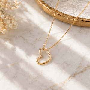 Minimalist Open Heart Pendant Necklace