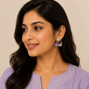 Lavender Swan Earrings