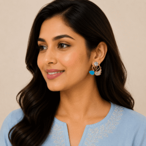 Blue Swan Drop Earrings