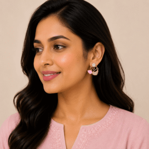 Pink Swan Drop Earrings
