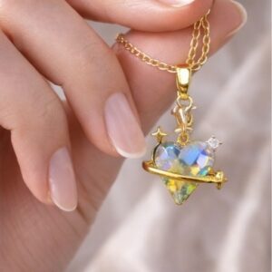 Celestial Heart Crystal Pendant Necklace