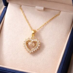 Heart Halo Zircon Pendant Necklace