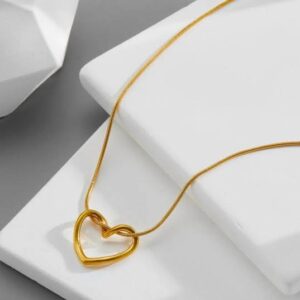 Minimalist Open Heart Pendant Necklace