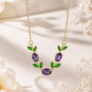 Amethyst Tulip Pendant Necklace