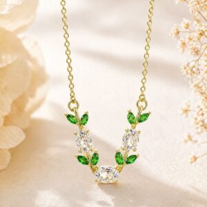 Emerald Tulip Pendant Necklace