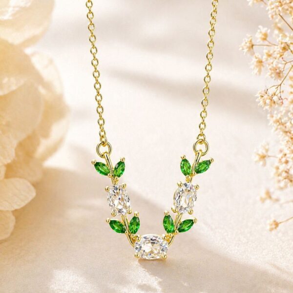 Emerald Tulip Pendant Necklace
