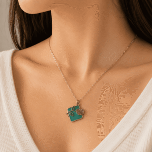 Floral Enamel Pendant Necklace