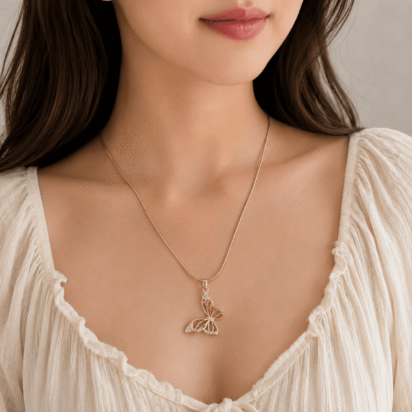 Golden Butterfly Charm Necklace