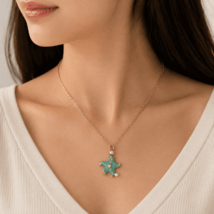 Mint Starfish Pendant Necklace