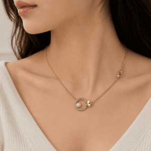 Pearl Circle Charm Necklace