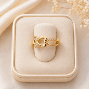 Petite Heart Ribbon Ring