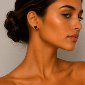 Black Clover Stud Earrings