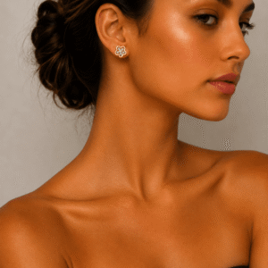 Crystal Clover Stud Earrings