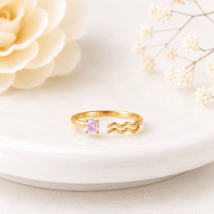 Adjustable Pink Wave Ring