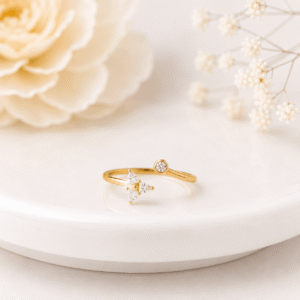 Adjustable Triangle Crystal Ring