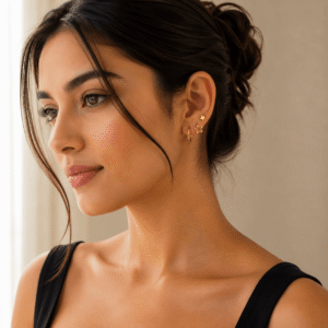Floral Crystal Hoop Earring Set