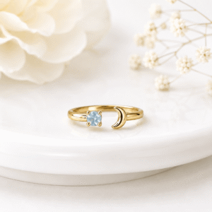 Adjustable Moon Crystal Ring